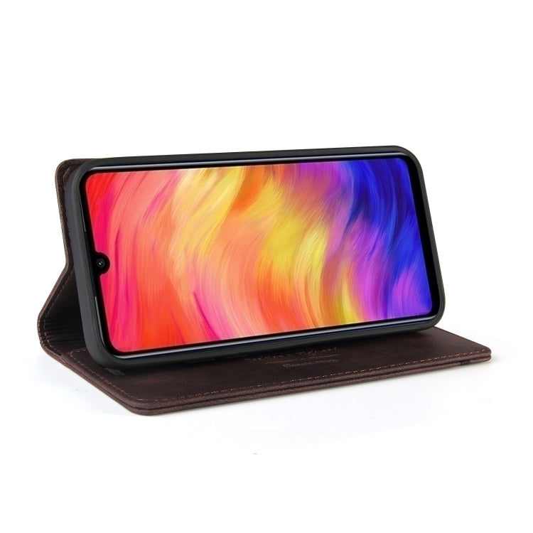 For Xiaomi Redmi Note 7 Skin Feel Anti-theft Brush Horizontal Flip Leather Case with Holder & Card Slots & Wallet