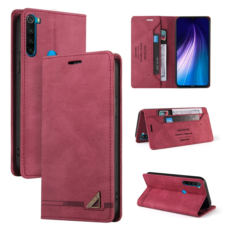 For Xiaomi Redmi Note 8 Skin Feel Anti-theft Brush Horizontal Flip Leather Case with Holder & Card Slots & Wallet