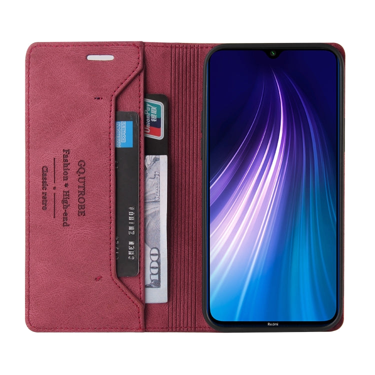 For Xiaomi Redmi Note 8 Skin Feel Anti-theft Brush Horizontal Flip Leather Case with Holder & Card Slots & Wallet