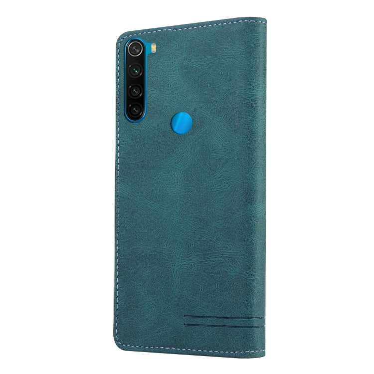 For Xiaomi Redmi Note 8 Skin Feel Anti-theft Brush Horizontal Flip Leather Case with Holder & Card Slots & Wallet