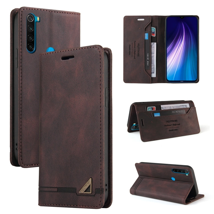 For Xiaomi Redmi Note 8 Skin Feel Anti-theft Brush Horizontal Flip Leather Case with Holder & Card Slots & Wallet