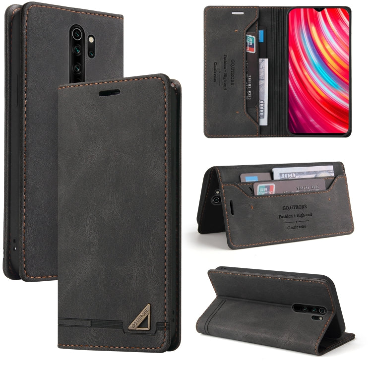 For Xiaomi Redmi Note 8 Pro Skin Feel Anti-theft Brush Horizontal Flip Leather Case with Holder & Card Slots & Wallet