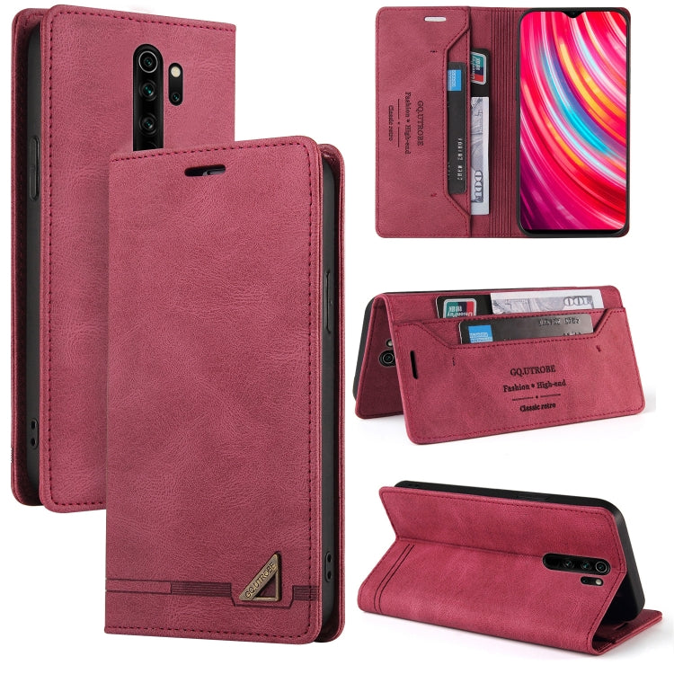 For Xiaomi Redmi Note 8 Pro Skin Feel Anti-theft Brush Horizontal Flip Leather Case with Holder & Card Slots & Wallet