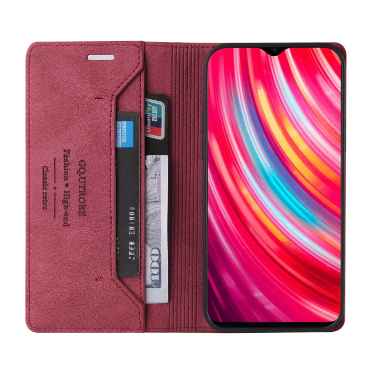 For Xiaomi Redmi Note 8 Pro Skin Feel Anti-theft Brush Horizontal Flip Leather Case with Holder & Card Slots & Wallet