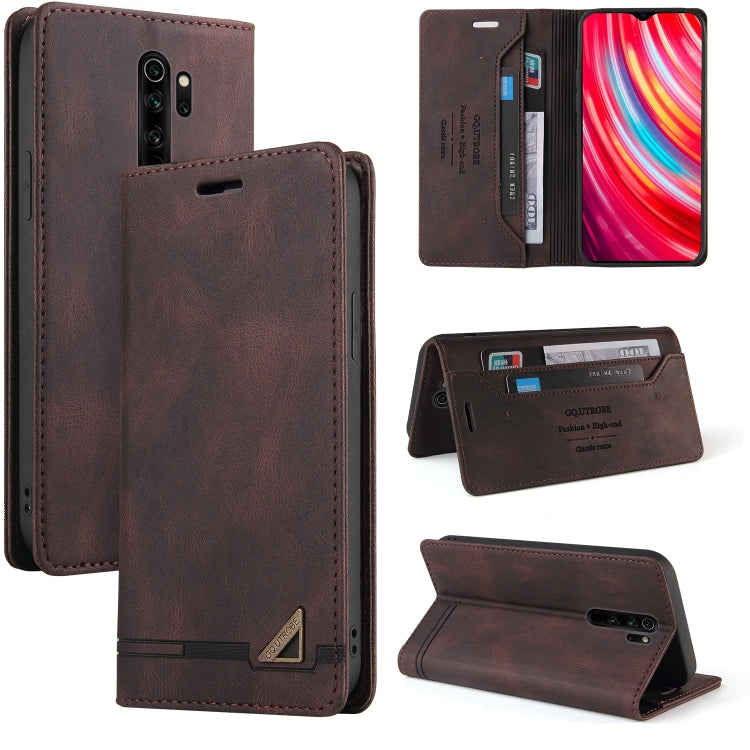 For Xiaomi Redmi Note 8 Pro Skin Feel Anti-theft Brush Horizontal Flip Leather Case with Holder & Card Slots & Wallet