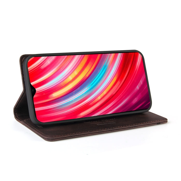 For Xiaomi Redmi Note 8 Pro Skin Feel Anti-theft Brush Horizontal Flip Leather Case with Holder & Card Slots & Wallet