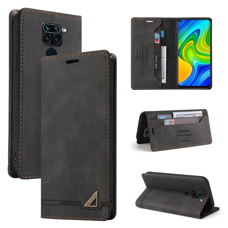 For Xiaomi Redmi Note 9 Skin Feel Anti-theft Brush Horizontal Flip Leather Case with Holder & Card Slots & Wallet
