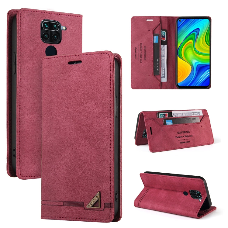 For Xiaomi Redmi Note 9 Skin Feel Anti-theft Brush Horizontal Flip Leather Case with Holder & Card Slots & Wallet