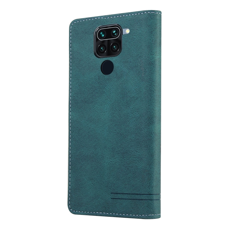For Xiaomi Redmi Note 9 Skin Feel Anti-theft Brush Horizontal Flip Leather Case with Holder & Card Slots & Wallet