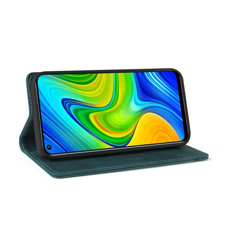 For Xiaomi Redmi Note 9 Skin Feel Anti-theft Brush Horizontal Flip Leather Case with Holder & Card Slots & Wallet