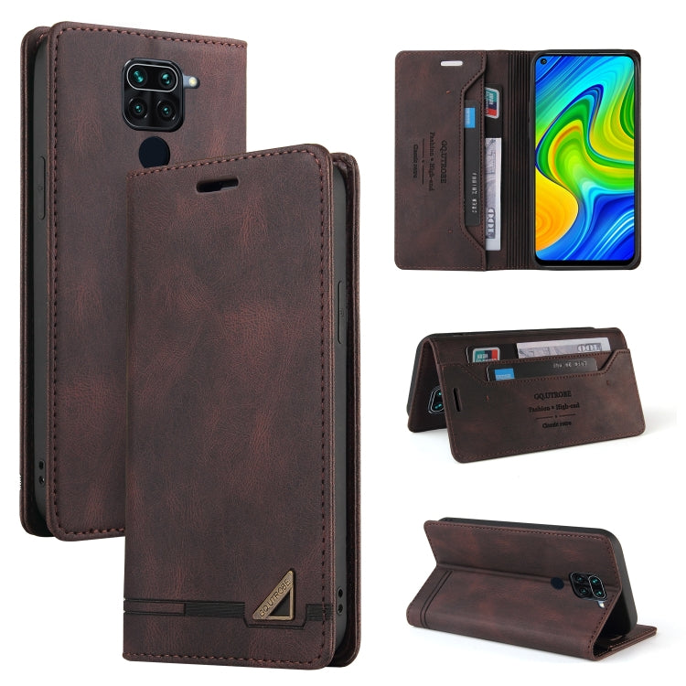 For Xiaomi Redmi Note 9 Skin Feel Anti-theft Brush Horizontal Flip Leather Case with Holder & Card Slots & Wallet