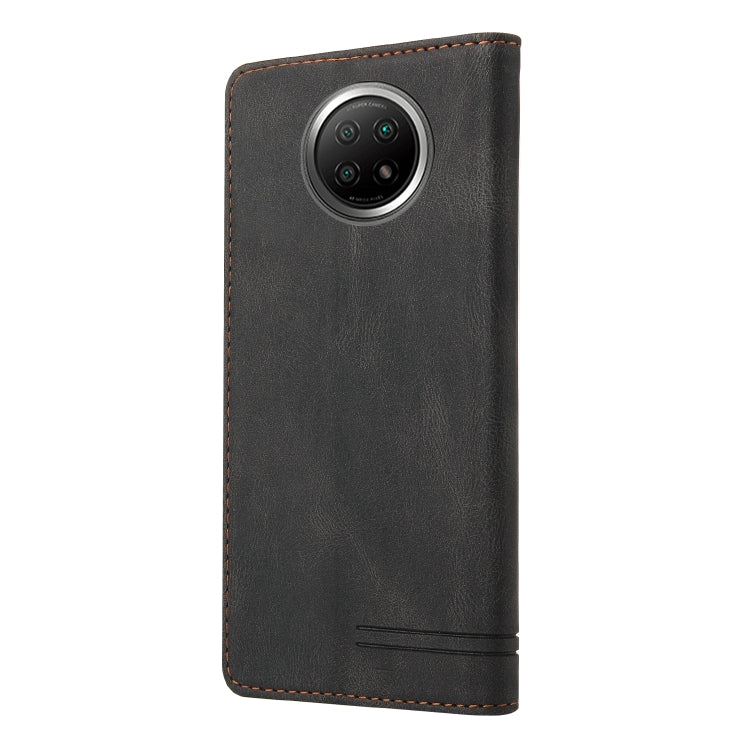 For Xiaomi Redmi Note 9 5G Skin Feel Anti-theft Brush Horizontal Flip Leather Case with Holder & Card Slots & Wallet