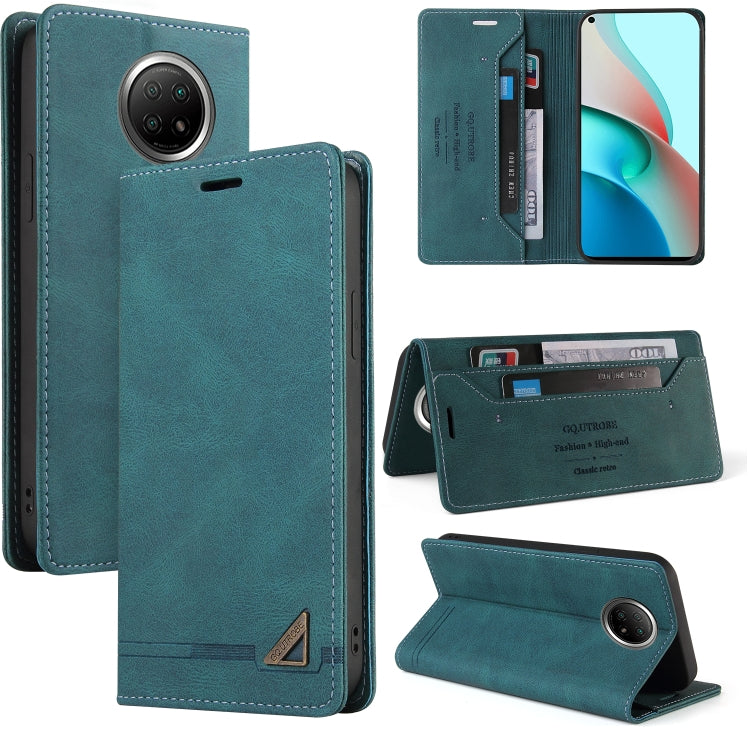 For Xiaomi Redmi Note 9 5G Skin Feel Anti-theft Brush Horizontal Flip Leather Case with Holder & Card Slots & Wallet