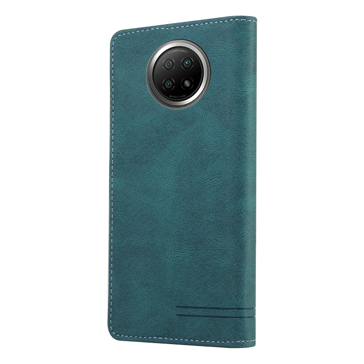 For Xiaomi Redmi Note 9 5G Skin Feel Anti-theft Brush Horizontal Flip Leather Case with Holder & Card Slots & Wallet