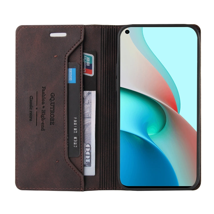For Xiaomi Redmi Note 9 5G Skin Feel Anti-theft Brush Horizontal Flip Leather Case with Holder & Card Slots & Wallet