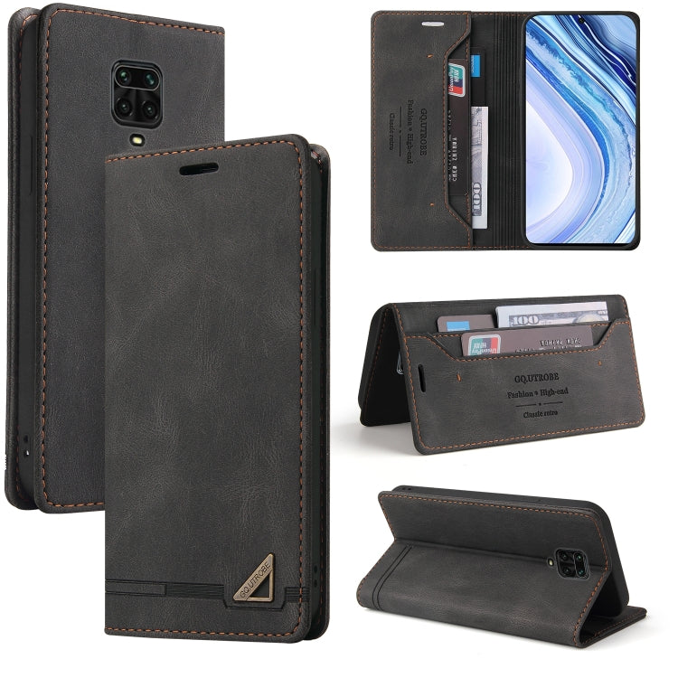 For Xiaomi Redmi Note 9S Skin Feel Anti-theft Brush Horizontal Flip Leather Case with Holder & Card Slots & Wallet