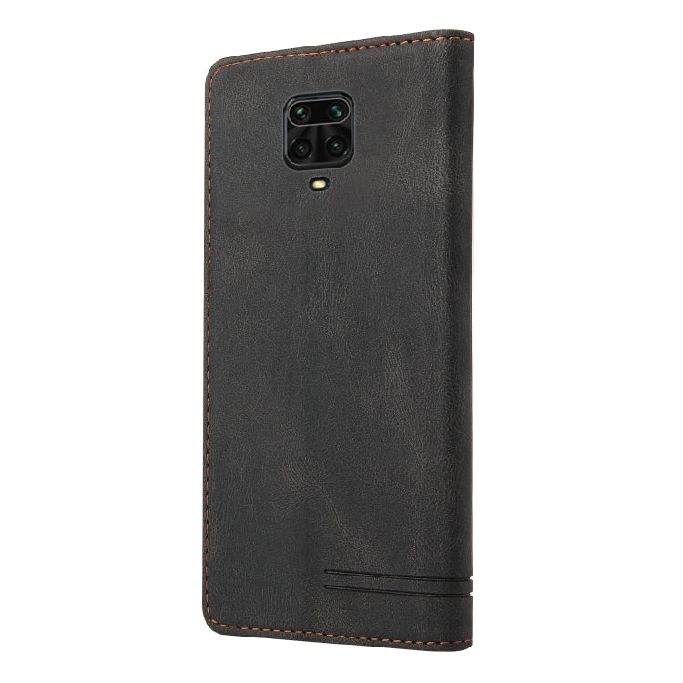 For Xiaomi Redmi Note 9S Skin Feel Anti-theft Brush Horizontal Flip Leather Case with Holder & Card Slots & Wallet