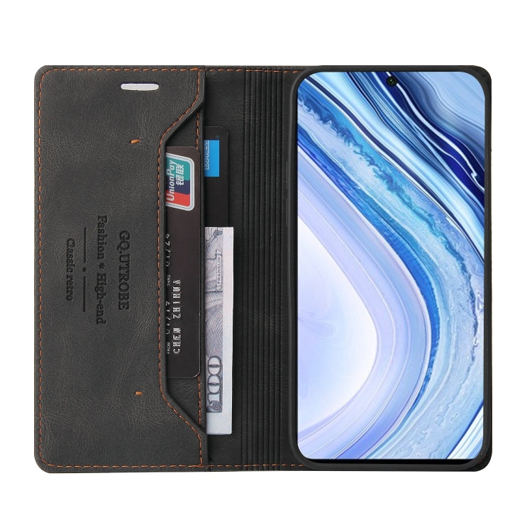 For Xiaomi Redmi Note 9S Skin Feel Anti-theft Brush Horizontal Flip Leather Case with Holder & Card Slots & Wallet