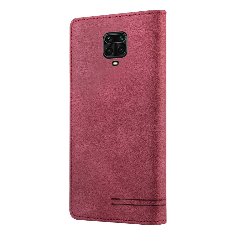 For Xiaomi Redmi Note 9S Skin Feel Anti-theft Brush Horizontal Flip Leather Case with Holder & Card Slots & Wallet