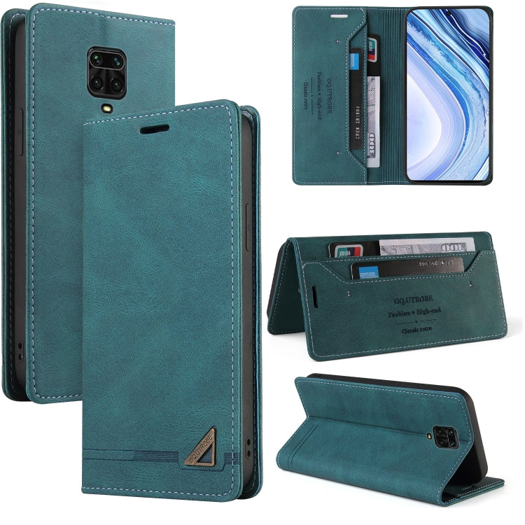 For Xiaomi Redmi Note 9S Skin Feel Anti-theft Brush Horizontal Flip Leather Case with Holder & Card Slots & Wallet