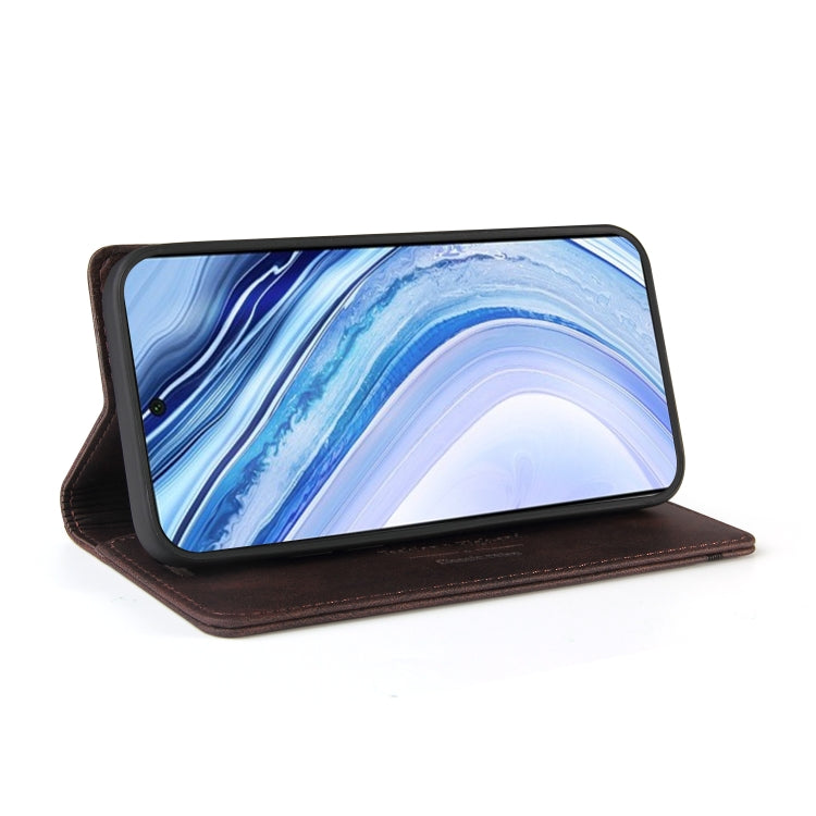 For Xiaomi Redmi Note 9S Skin Feel Anti-theft Brush Horizontal Flip Leather Case with Holder & Card Slots & Wallet