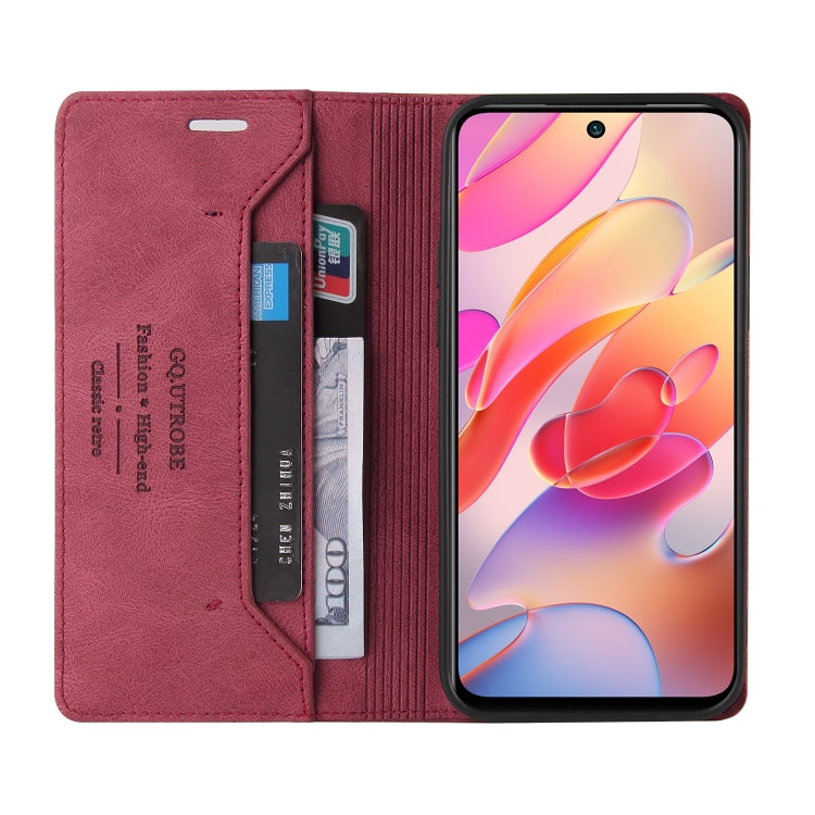For Xiaomi Redmi Note 10 5G Skin Feel Anti-theft Brush Horizontal Flip Leather Case with Holder & Card Slots & Wallet
