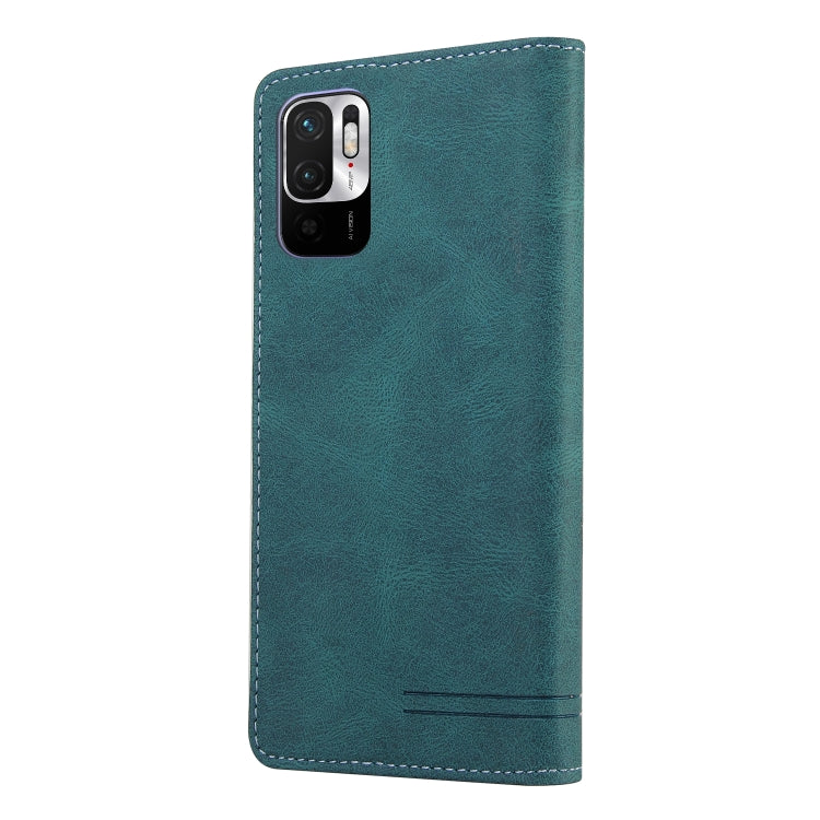 For Xiaomi Redmi Note 10 5G Skin Feel Anti-theft Brush Horizontal Flip Leather Case with Holder & Card Slots & Wallet