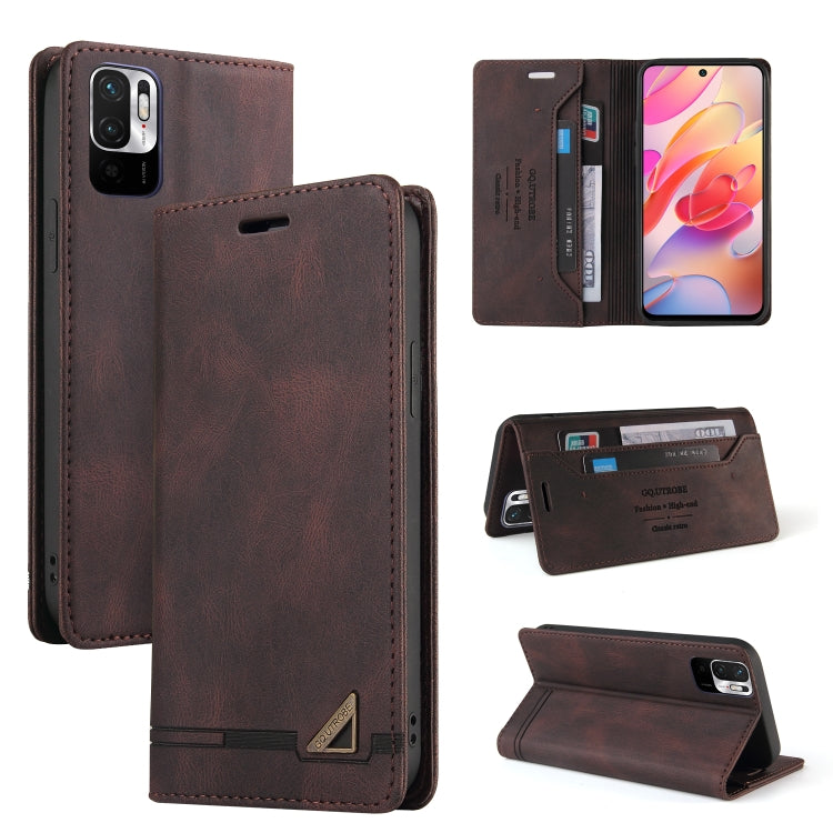 For Xiaomi Redmi Note 10 5G Skin Feel Anti-theft Brush Horizontal Flip Leather Case with Holder & Card Slots & Wallet