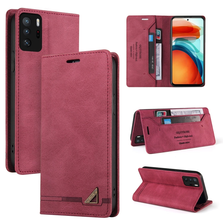 For Xiaomi Redmi Note 10 Pro 5G Skin Feel Anti-theft Brush Horizontal Flip Leather Case with Holder & Card Slots & Wallet