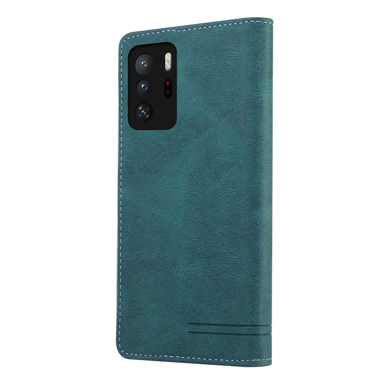 For Xiaomi Redmi Note 10 Pro 5G Skin Feel Anti-theft Brush Horizontal Flip Leather Case with Holder & Card Slots & Wallet