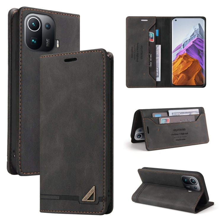 For Xiaomi Mi 11 Pro Skin Feel Anti-theft Brush Horizontal Flip Leather Case with Holder & Card Slots & Wallet