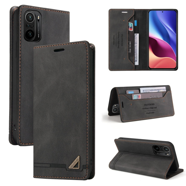 For Xiaomi Poco F3 Skin Feel Anti-theft Brush Horizontal Flip Leather Case with Holder & Card Slots & Wallet