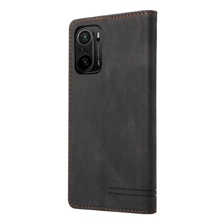 For Xiaomi Poco F3 Skin Feel Anti-theft Brush Horizontal Flip Leather Case with Holder & Card Slots & Wallet