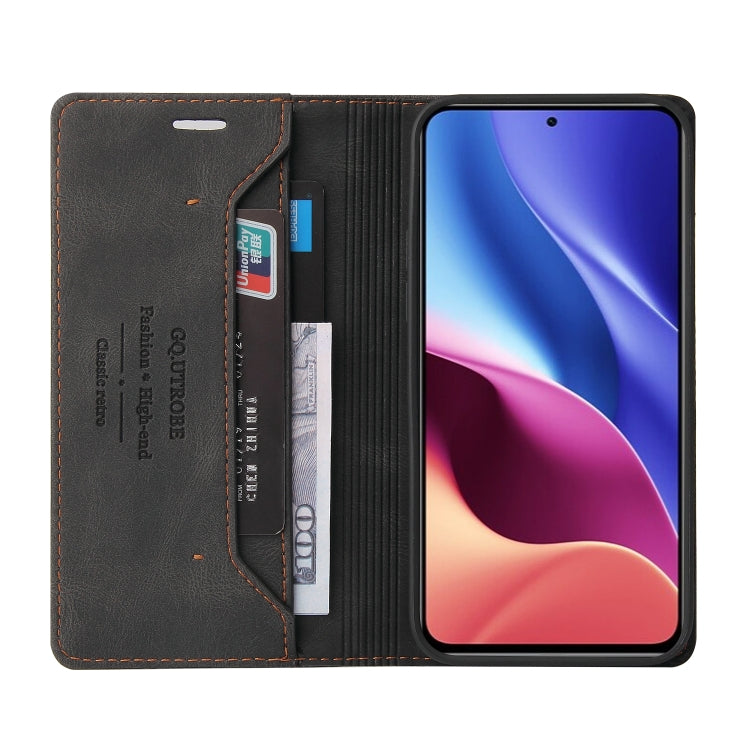For Xiaomi Poco F3 Skin Feel Anti-theft Brush Horizontal Flip Leather Case with Holder & Card Slots & Wallet