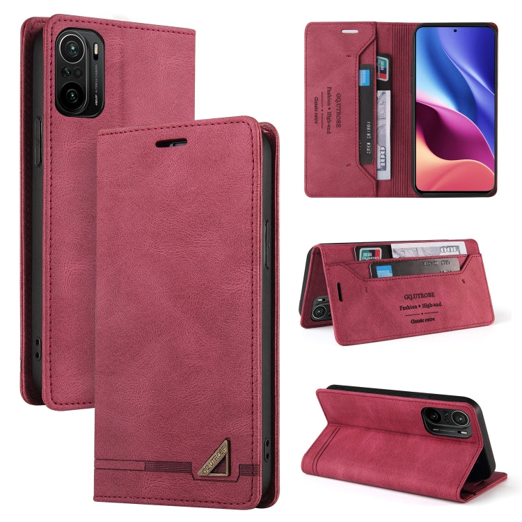 For Xiaomi Poco F3 Skin Feel Anti-theft Brush Horizontal Flip Leather Case with Holder & Card Slots & Wallet
