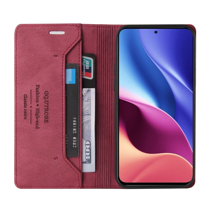 For Xiaomi Poco F3 Skin Feel Anti-theft Brush Horizontal Flip Leather Case with Holder & Card Slots & Wallet