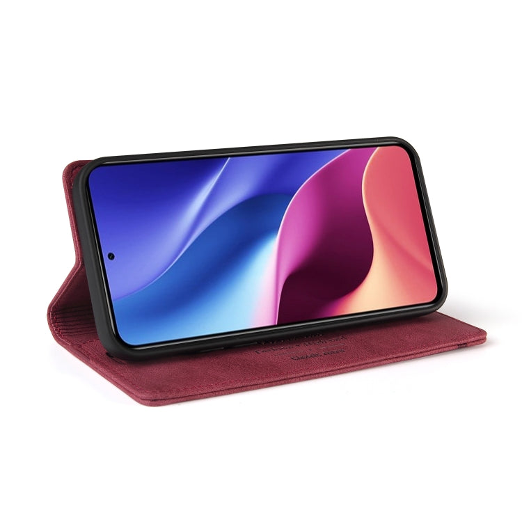 For Xiaomi Poco F3 Skin Feel Anti-theft Brush Horizontal Flip Leather Case with Holder & Card Slots & Wallet