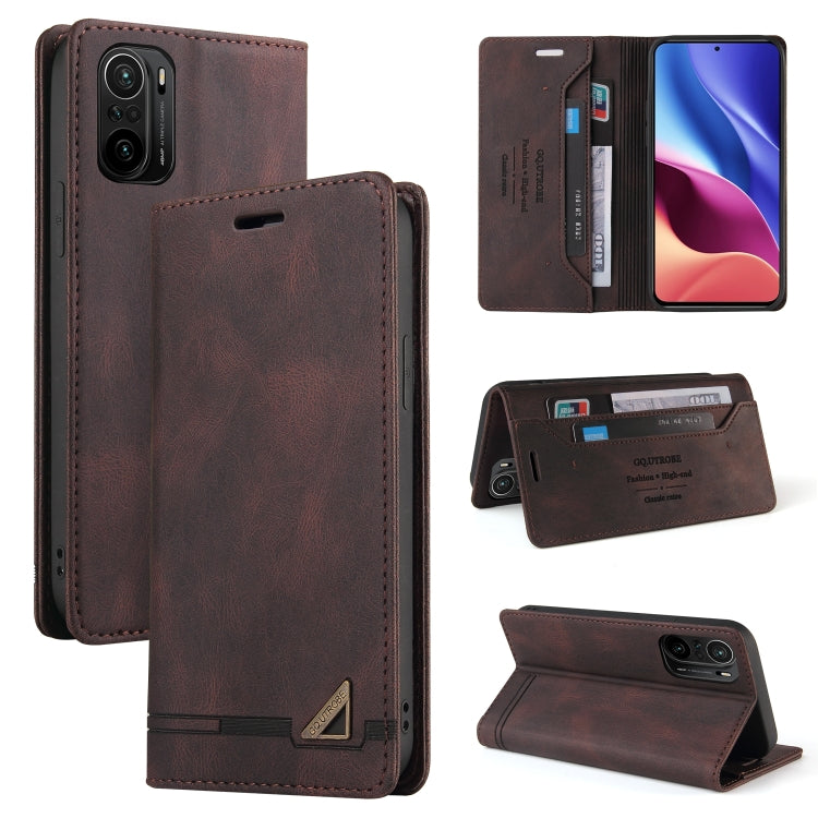 For Xiaomi Poco F3 Skin Feel Anti-theft Brush Horizontal Flip Leather Case with Holder & Card Slots & Wallet