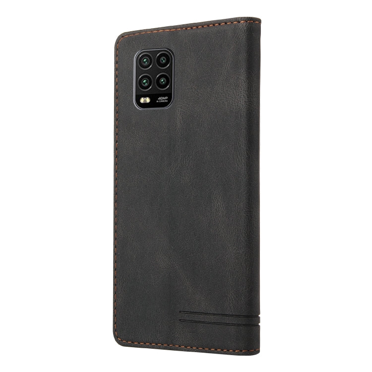 For Xiaomi Mi 10 Lite 5G Skin Feel Anti-theft Brush Horizontal Flip Leather Case with Holder & Card Slots & Wallet