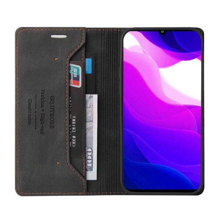 For Xiaomi Mi 10 Lite 5G Skin Feel Anti-theft Brush Horizontal Flip Leather Case with Holder & Card Slots & Wallet