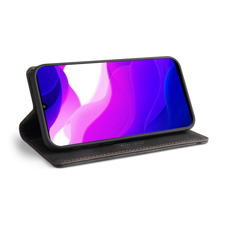 For Xiaomi Mi 10 Lite 5G Skin Feel Anti-theft Brush Horizontal Flip Leather Case with Holder & Card Slots & Wallet