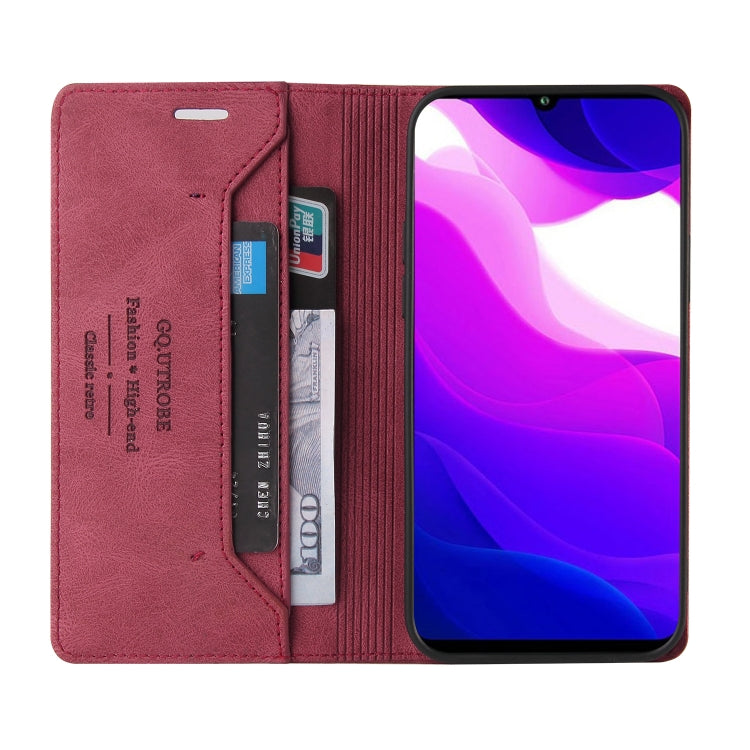 For Xiaomi Mi 10 Lite 5G Skin Feel Anti-theft Brush Horizontal Flip Leather Case with Holder & Card Slots & Wallet