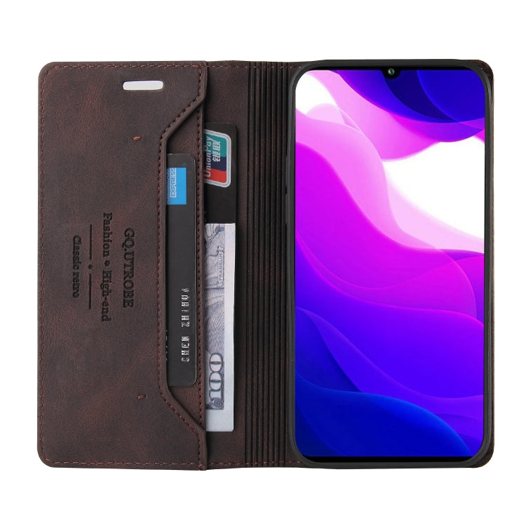 For Xiaomi Mi 10 Lite 5G Skin Feel Anti-theft Brush Horizontal Flip Leather Case with Holder & Card Slots & Wallet