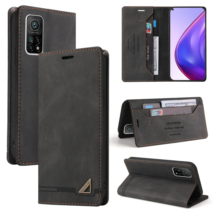 For Xiaomi Mi 10T Pro 5G Skin Feel Anti-theft Brush Horizontal Flip Leather Case with Holder & Card Slots & Wallet