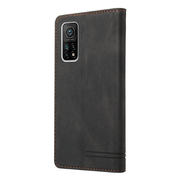 For Xiaomi Mi 10T Pro 5G Skin Feel Anti-theft Brush Horizontal Flip Leather Case with Holder & Card Slots & Wallet