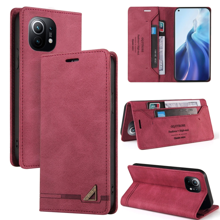 For Xiaomi Mi 11 Skin Feel Anti-theft Brush Horizontal Flip Leather Case with Holder & Card Slots & Wallet