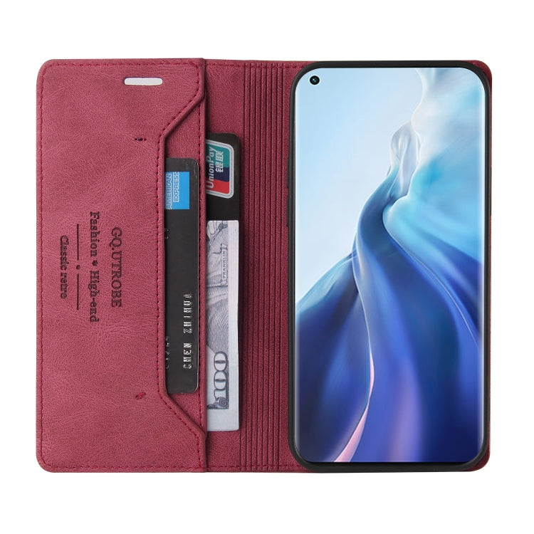 For Xiaomi Mi 11 Skin Feel Anti-theft Brush Horizontal Flip Leather Case with Holder & Card Slots & Wallet