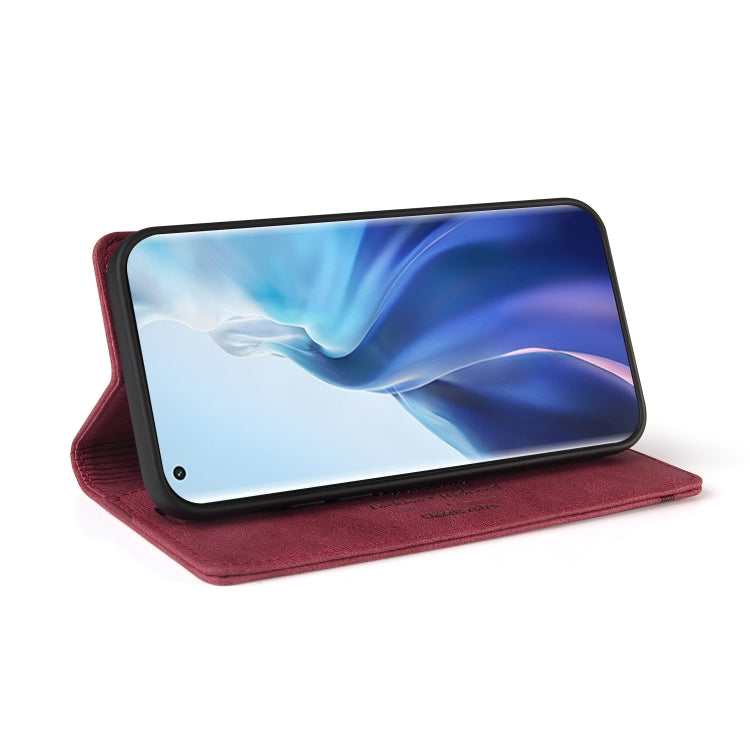 For Xiaomi Mi 11 Skin Feel Anti-theft Brush Horizontal Flip Leather Case with Holder & Card Slots & Wallet