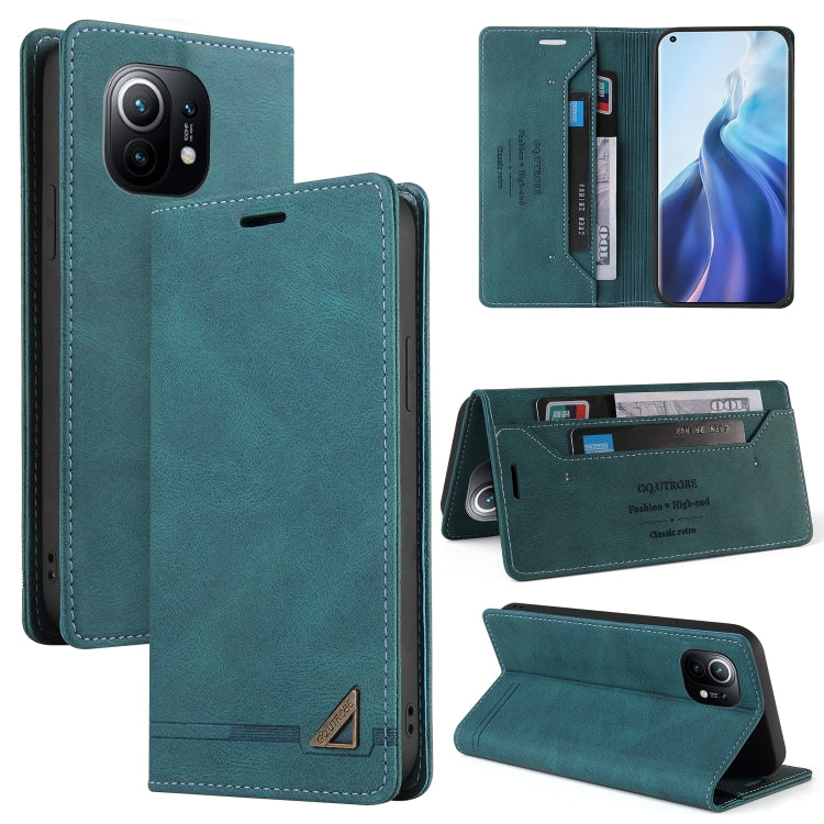 For Xiaomi Mi 11 Skin Feel Anti-theft Brush Horizontal Flip Leather Case with Holder & Card Slots & Wallet