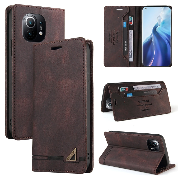 For Xiaomi Mi 11 Skin Feel Anti-theft Brush Horizontal Flip Leather Case with Holder & Card Slots & Wallet